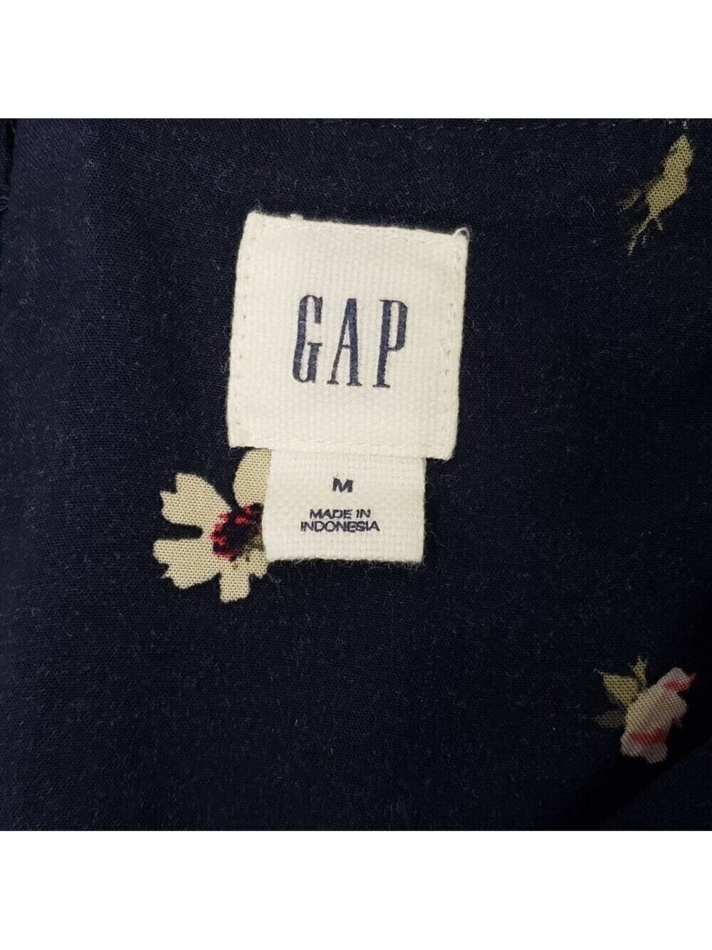 GAP Womens Sleeveless Navy Floral V Neck Knee Length Dress Medium - Picture 6 of 8